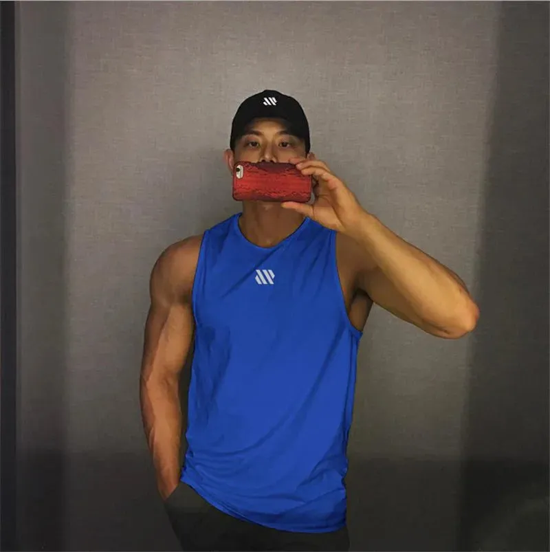 Men's Gym Tank Top - Fitness Sleeveless Shirt, Mesh Breathable Sports Vest, Undershirt for Gyms Running