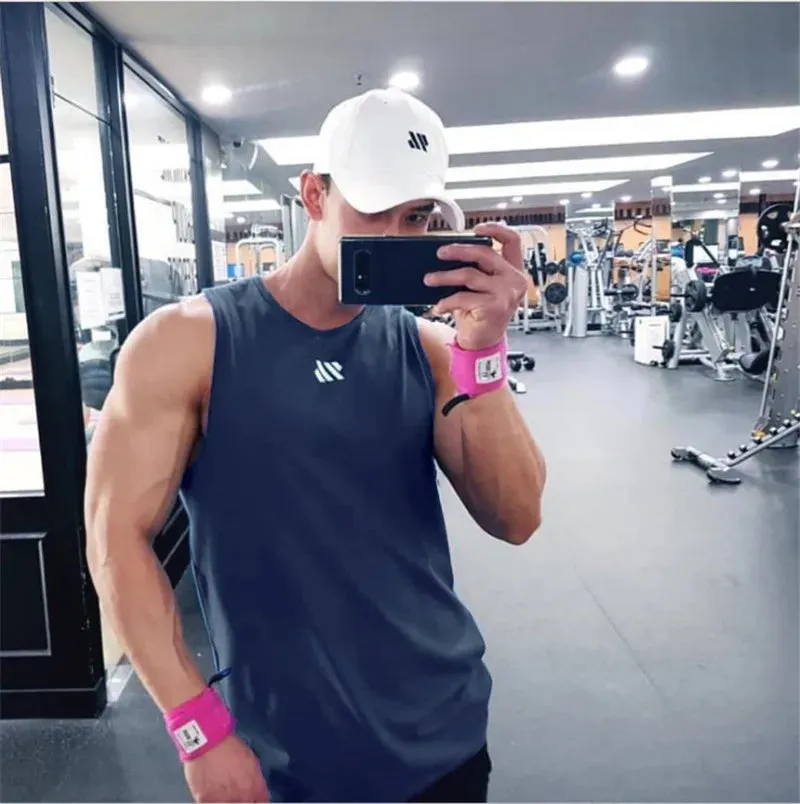 Men's Gym Tank Top - Fitness Sleeveless Shirt, Mesh Breathable Sports Vest, Undershirt for Gyms Running