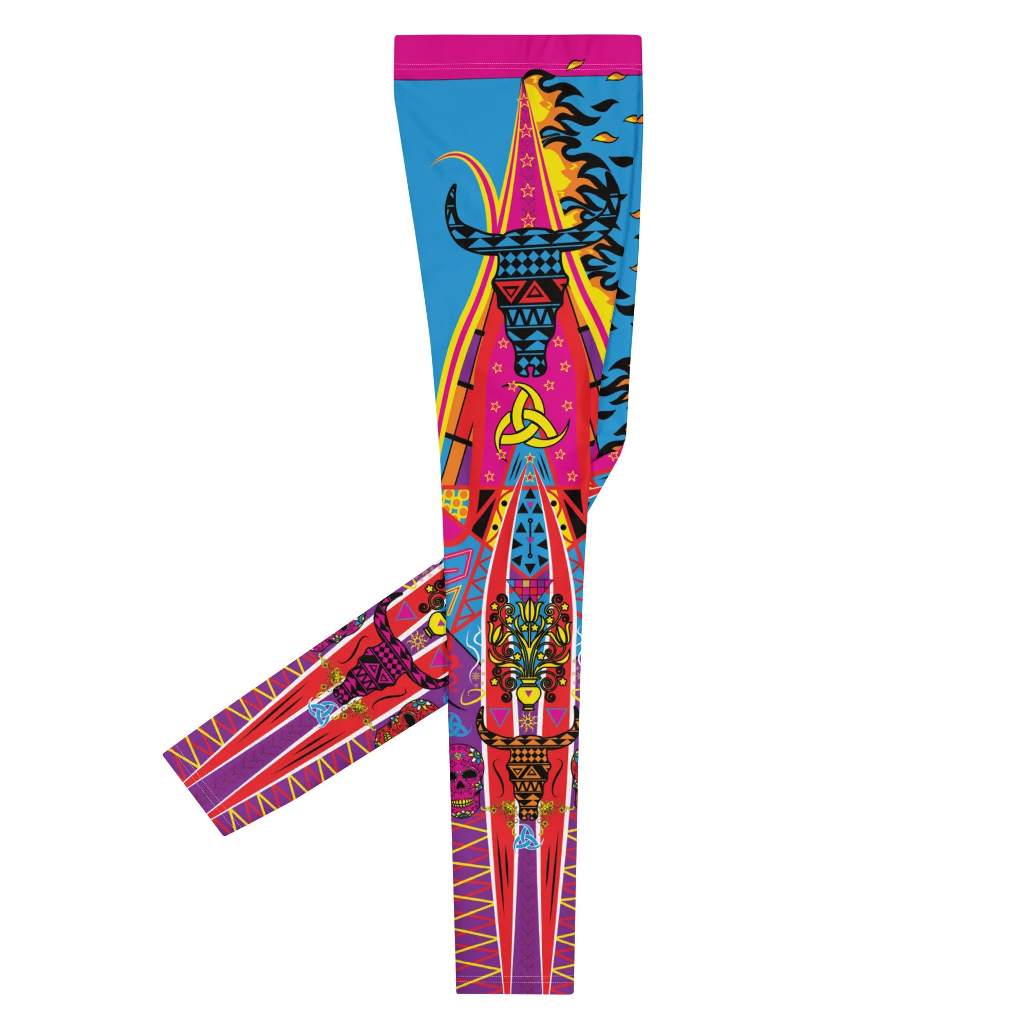 Mens Leggings, Luchador Fire