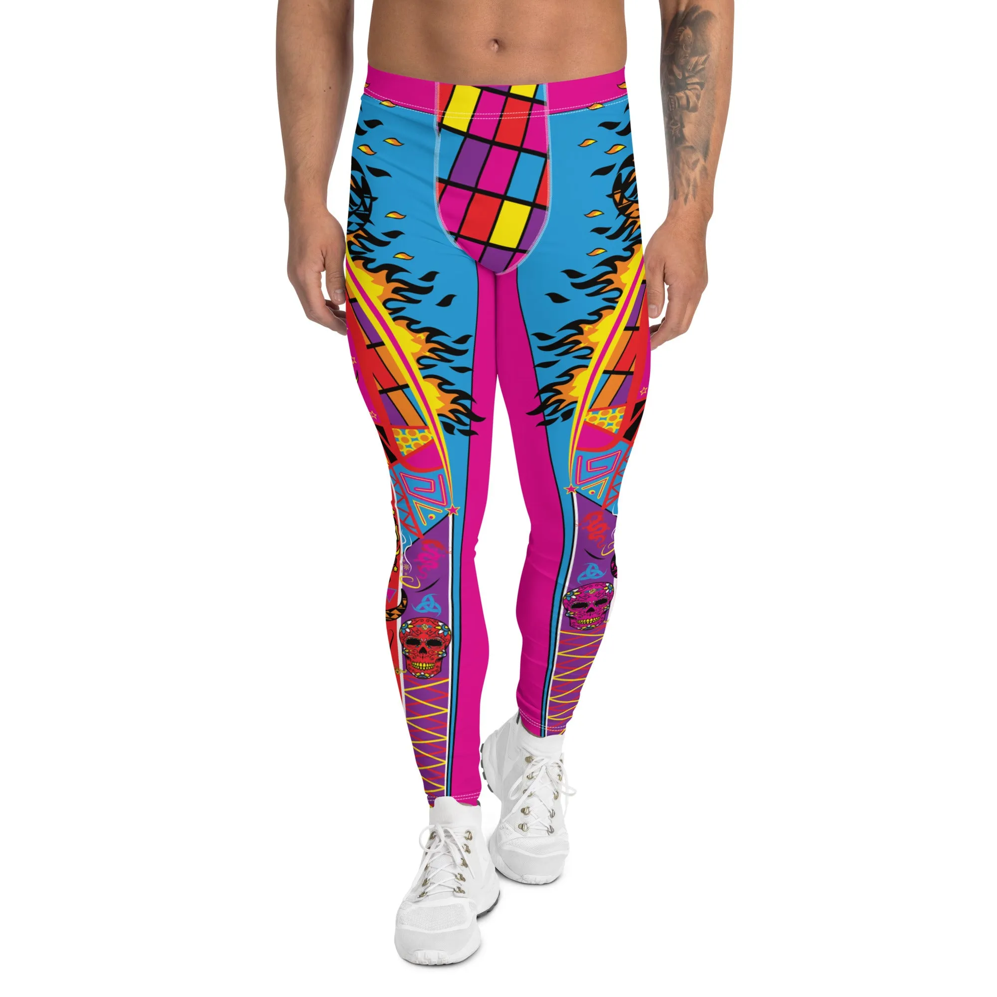 Mens Leggings, Luchador Fire