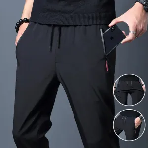 Men's Quick-Dry Running Pants  Lightweight with Zipper Pockets