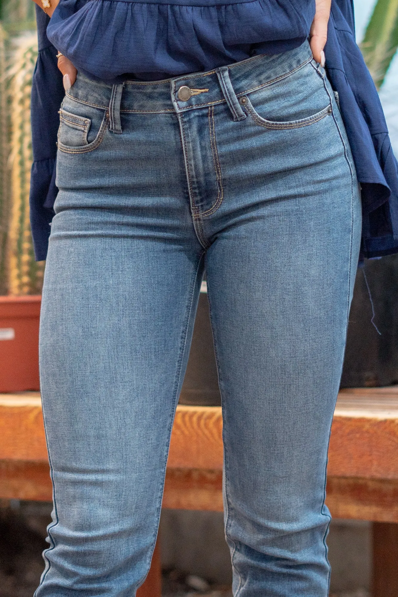 Millie Jane Mid Rise Longer Slim Straight