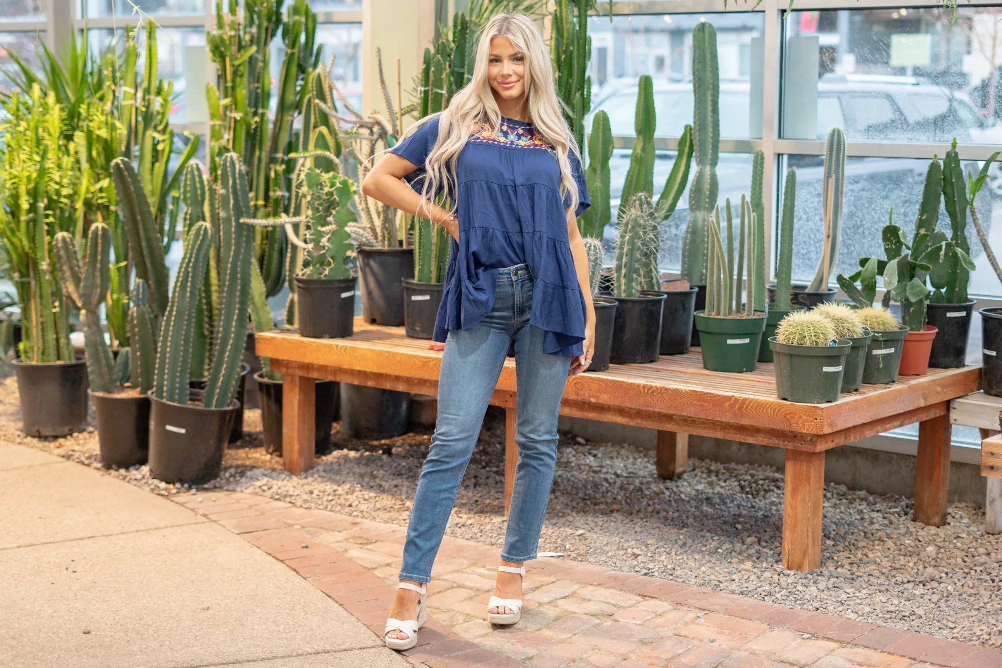 Millie Jane Mid Rise Longer Slim Straight