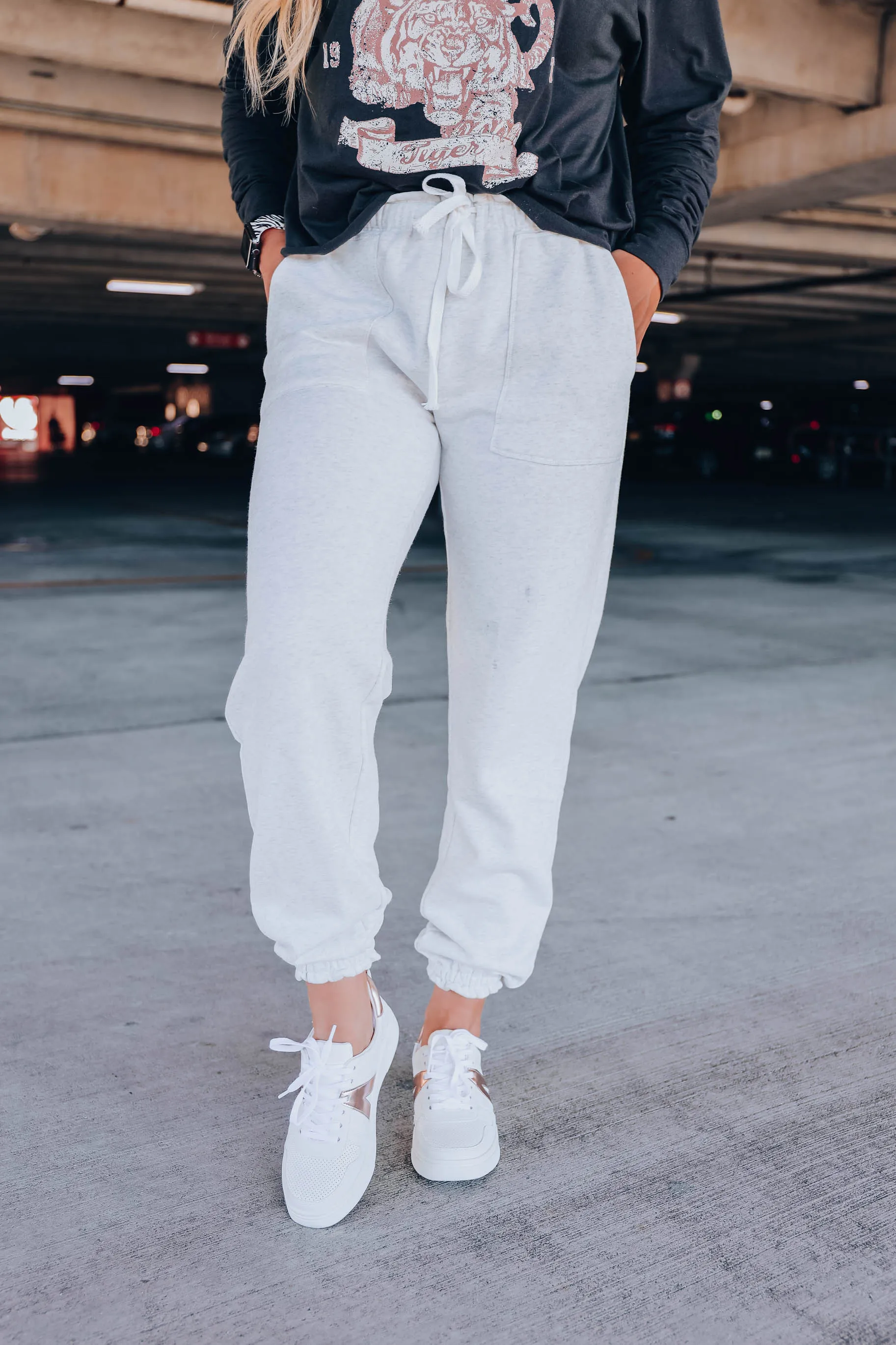 Mini Ruffle Heathered Joggers