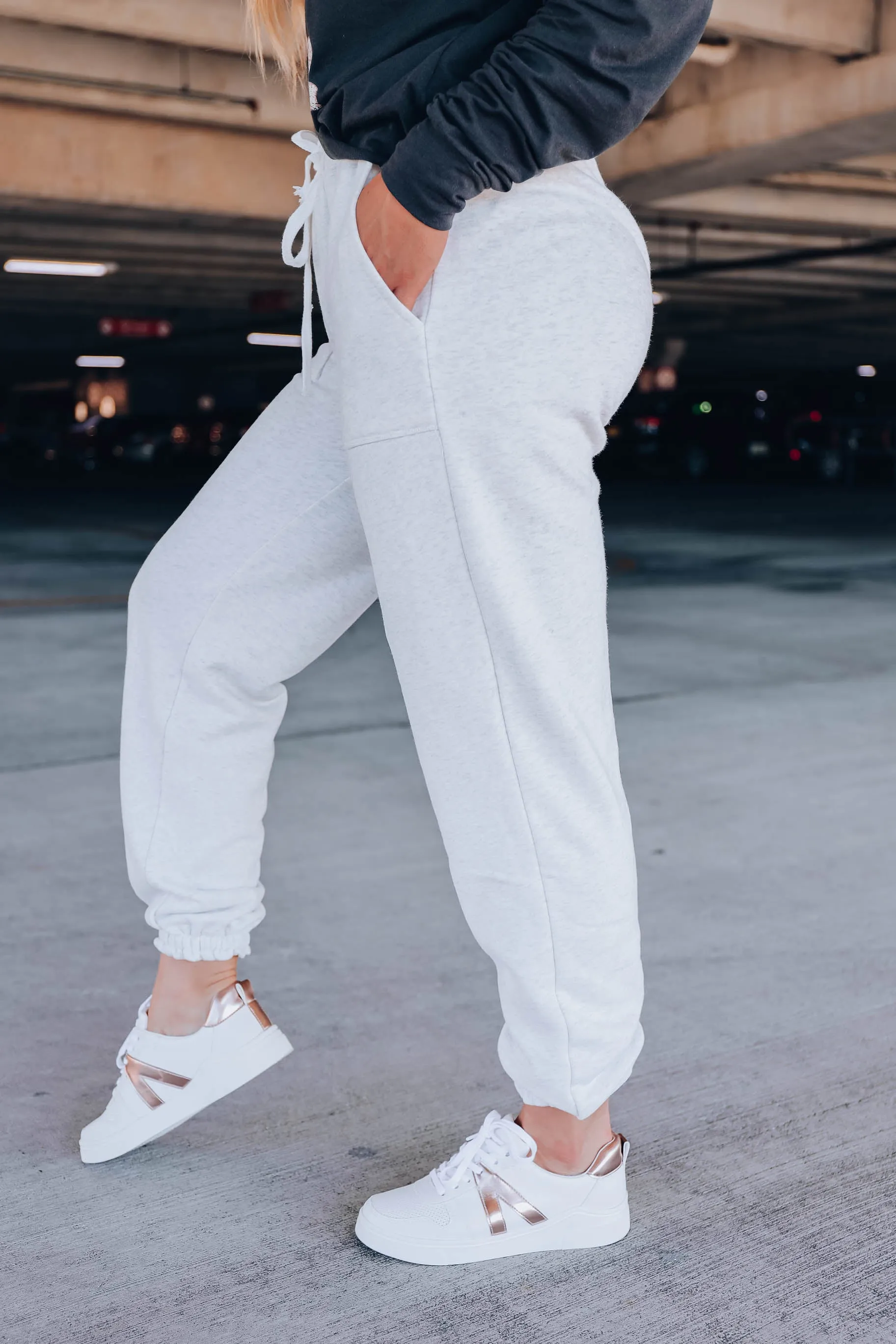 Mini Ruffle Heathered Joggers