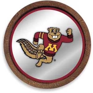 Minnesota Golden Gophers: Mascot - "Faux" Barrel Top Mirrored Wall Sign