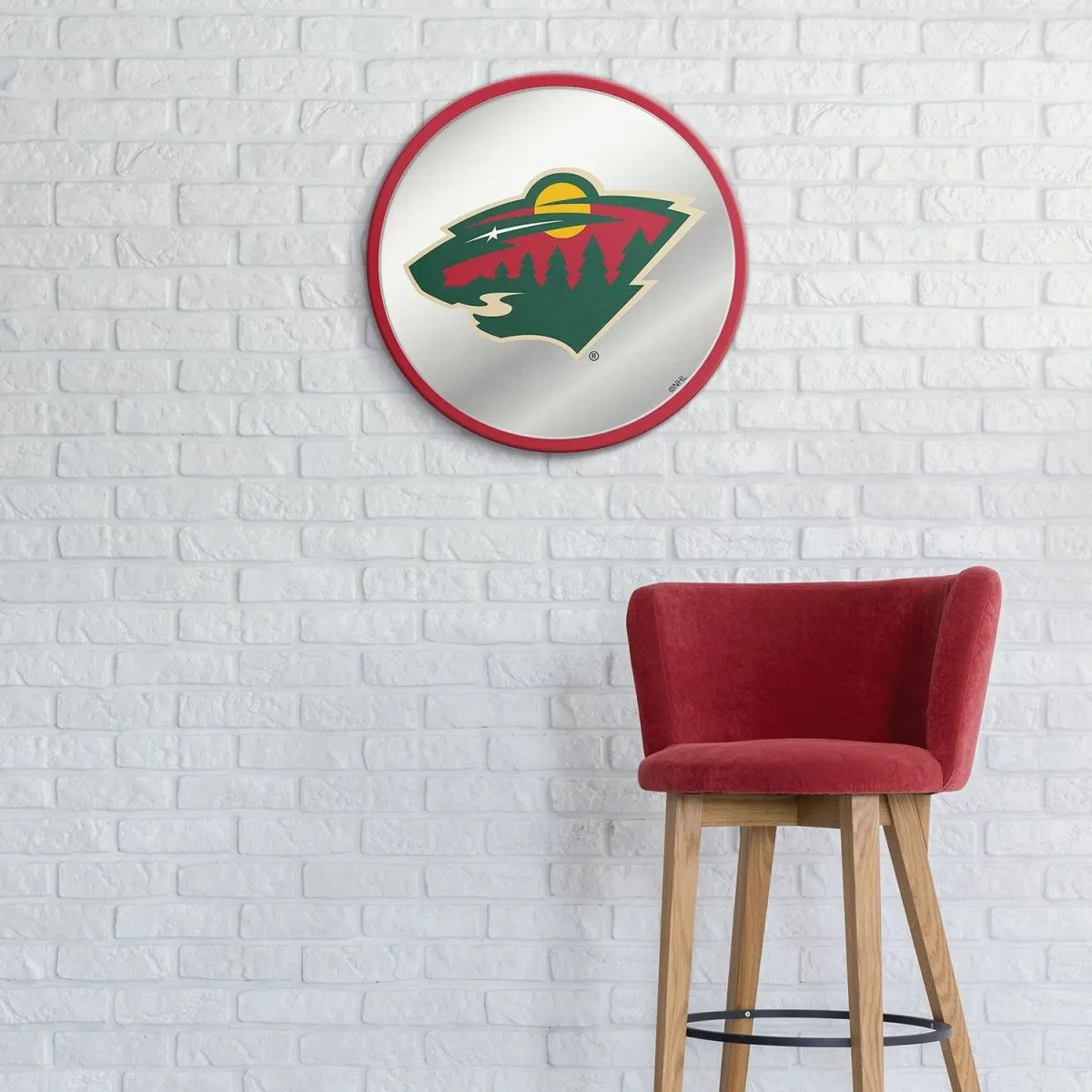 Minnesota Wild: Modern Disc Mirrored Wall Sign