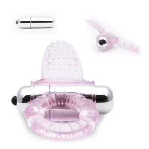 Neojoy Tongue Ring Jelly Cock Ring Erection Enhancer - Clitoral Bullet Vibrator
