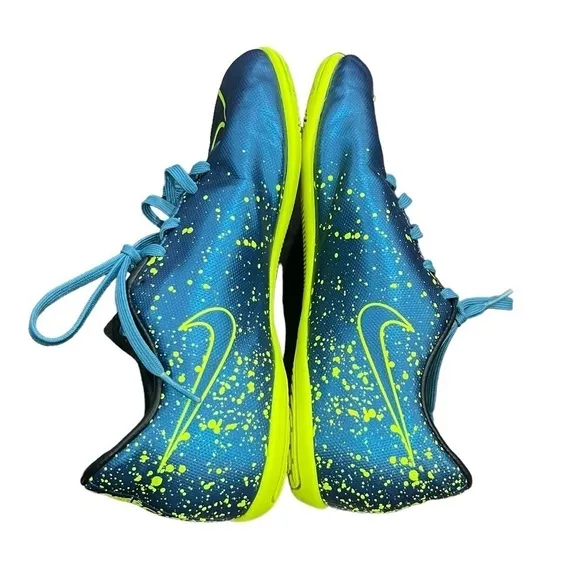 Nike Squadron Blue Volt Jr Mercurial Victory V IC PS Soccer Shoes Size 5 Youth