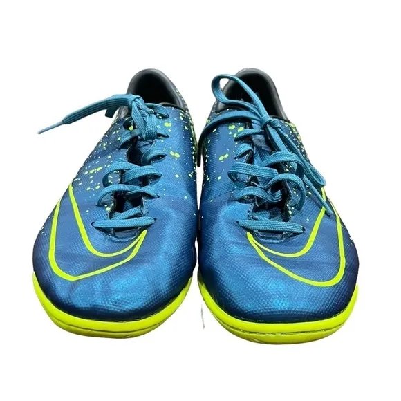 Nike Squadron Blue Volt Jr Mercurial Victory V IC PS Soccer Shoes Size 5 Youth