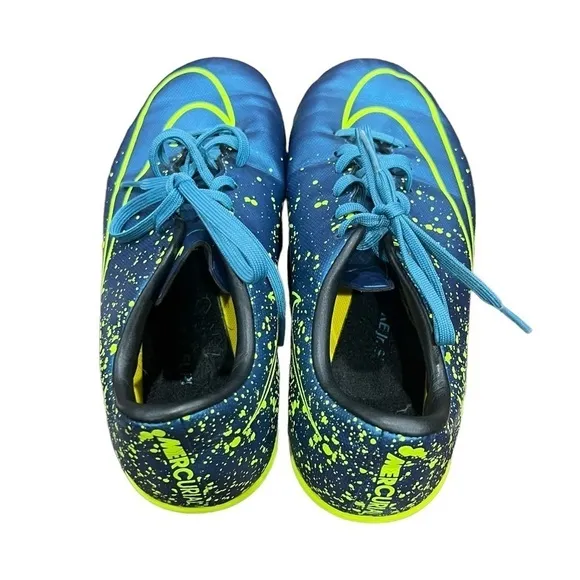 Nike Squadron Blue Volt Jr Mercurial Victory V IC PS Soccer Shoes Size 5 Youth