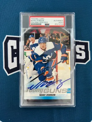 Noah Dobson Autographed 2019 UD Young Guns Rookie Jumbo 3x5 Card Slabbed #481 (PSA SLAB)