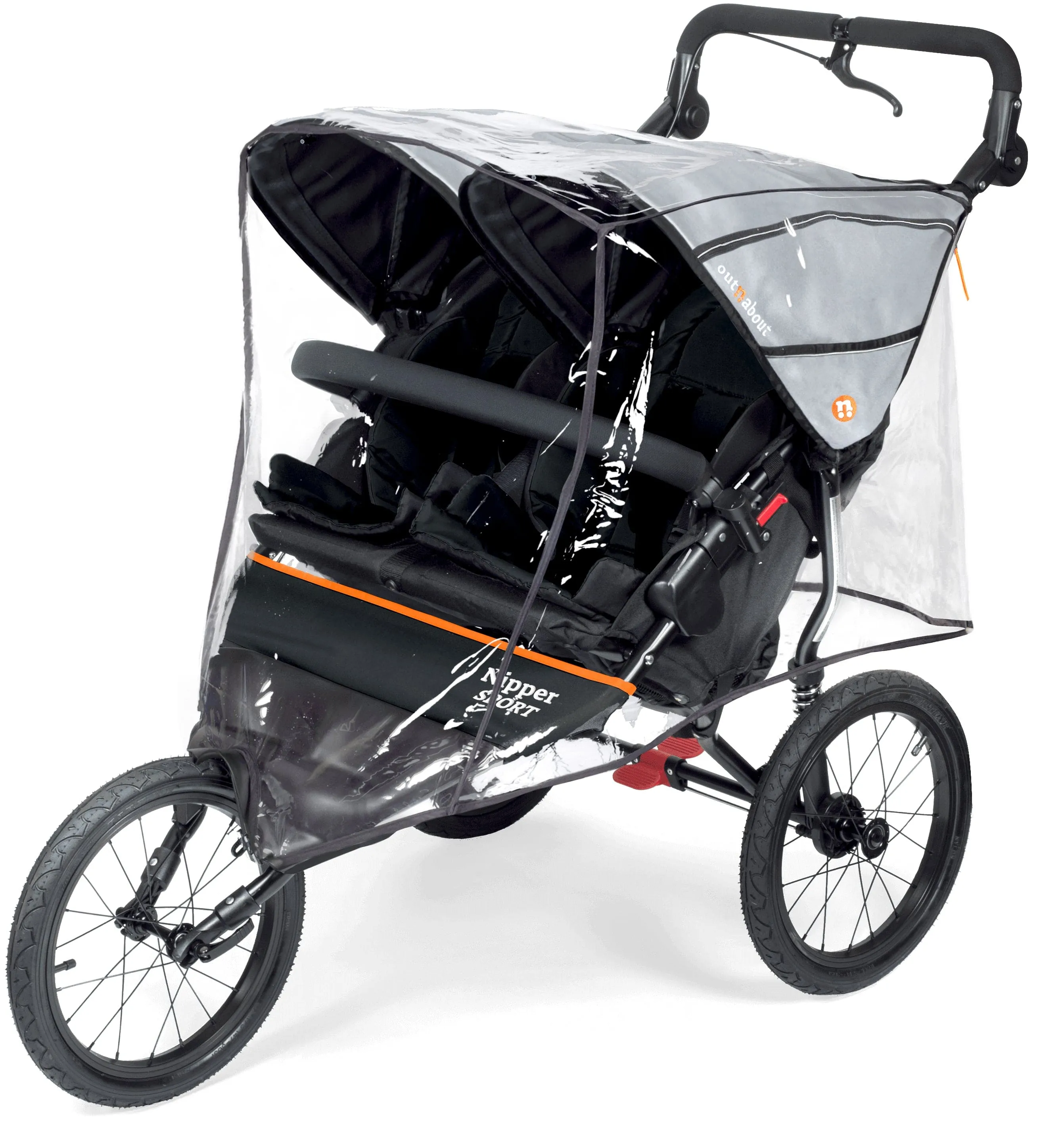 Out n About Nipper Sport V5 Double Pushchair - Rock Salt Grey - Please allow 7 days for delivery