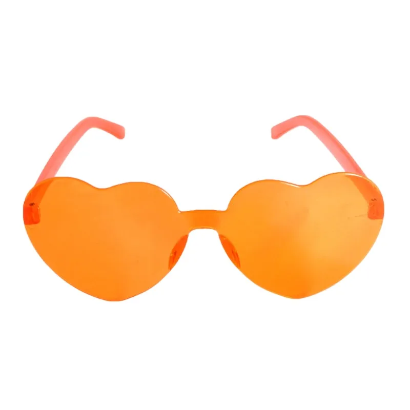 Party Glasses - Perspex Heart - Assorted Colours