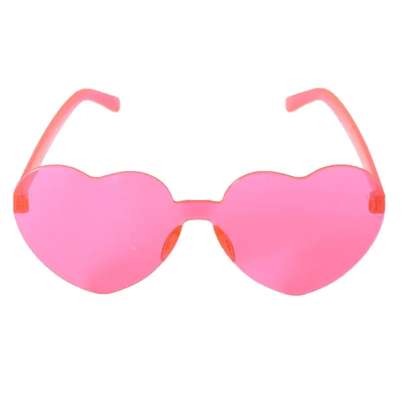 Party Glasses - Perspex Heart - Assorted Colours