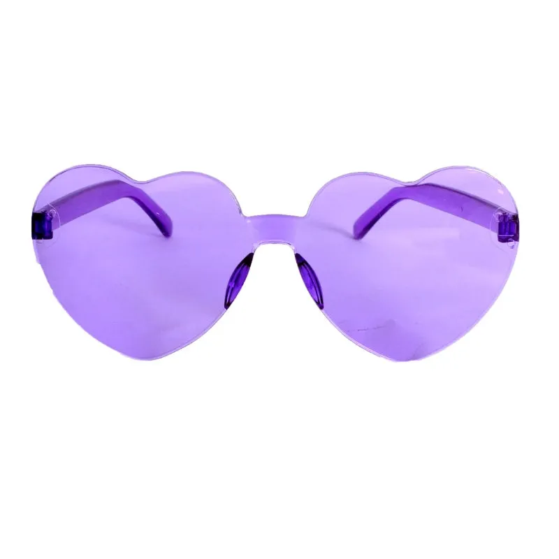 Party Glasses - Perspex Heart - Assorted Colours