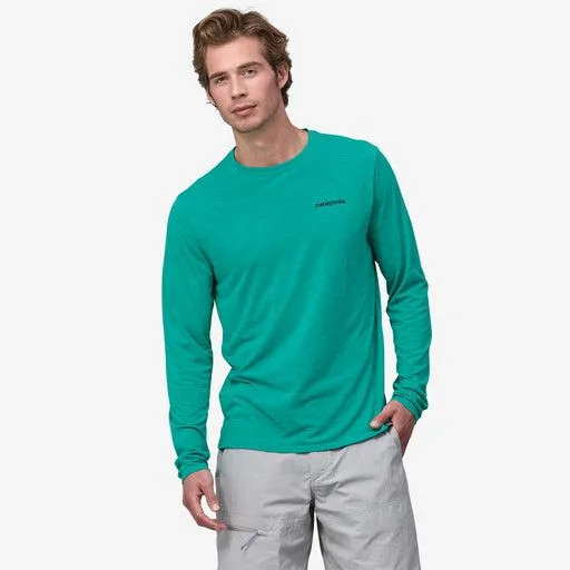Patagonia Men's Long-Sleeved Capilene® Cool Daily Graphic Shirt Fitz Roy Trout: Subtidal Blue X-Dye