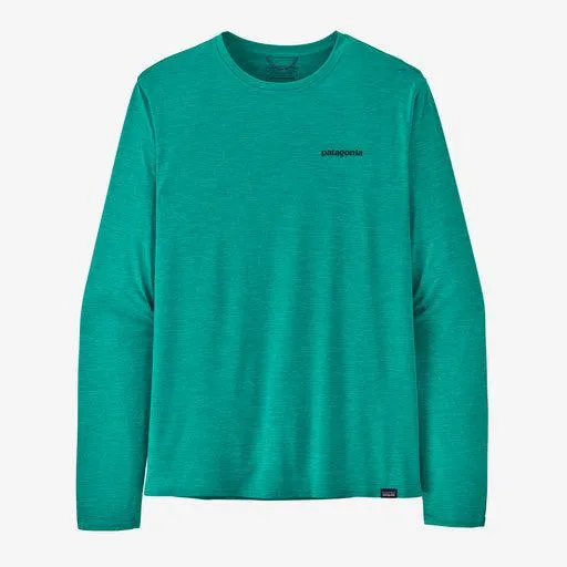 Patagonia Men's Long-Sleeved Capilene® Cool Daily Graphic Shirt Fitz Roy Trout: Subtidal Blue X-Dye