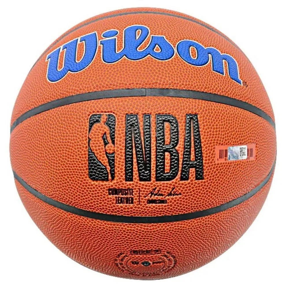 Patrick Ewing Signed New York Knicks Wilson Logo Basketball Steiner CX