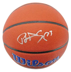 Patrick Ewing Signed New York Knicks Wilson Logo Basketball Steiner CX