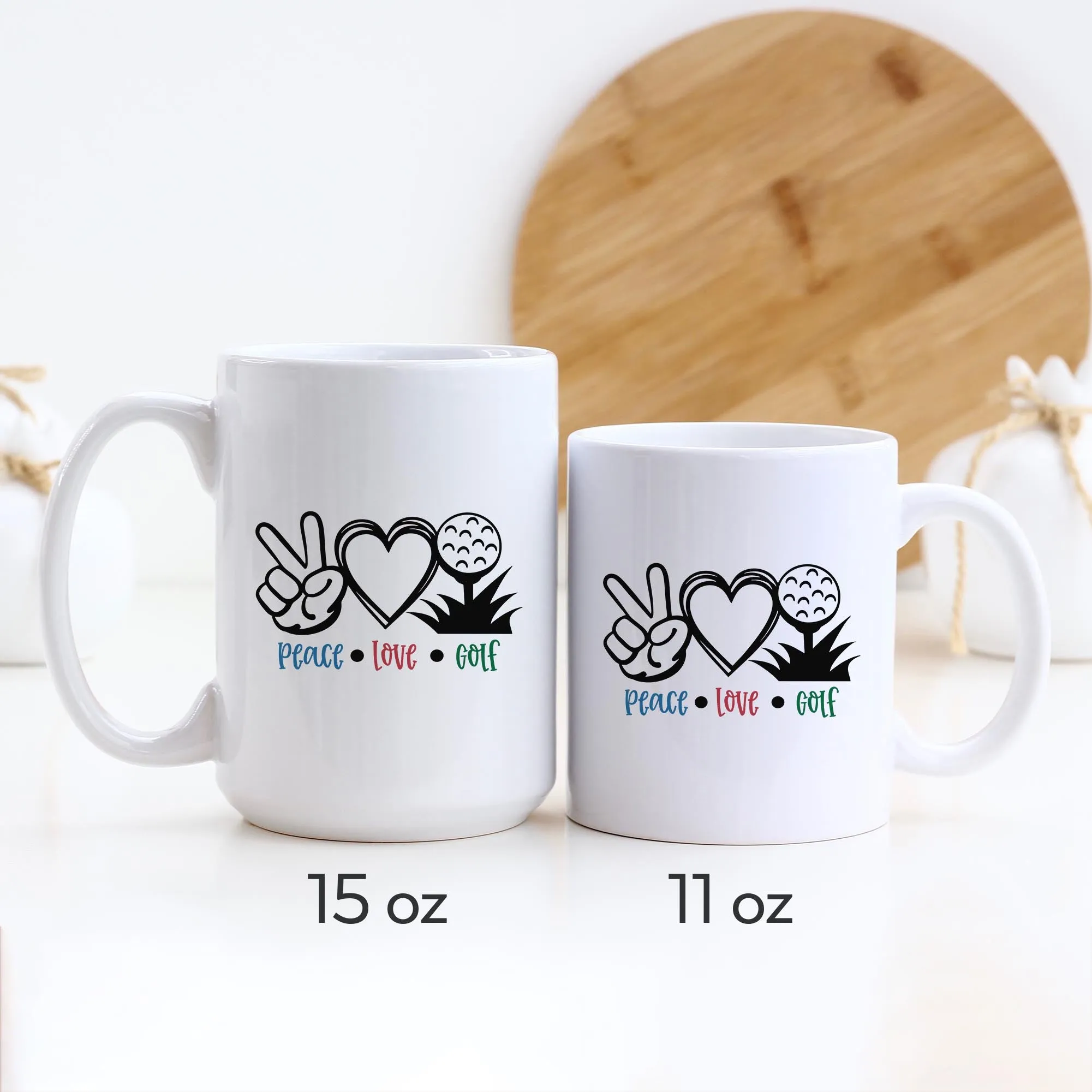Peace Love Golf Ceramic Mug