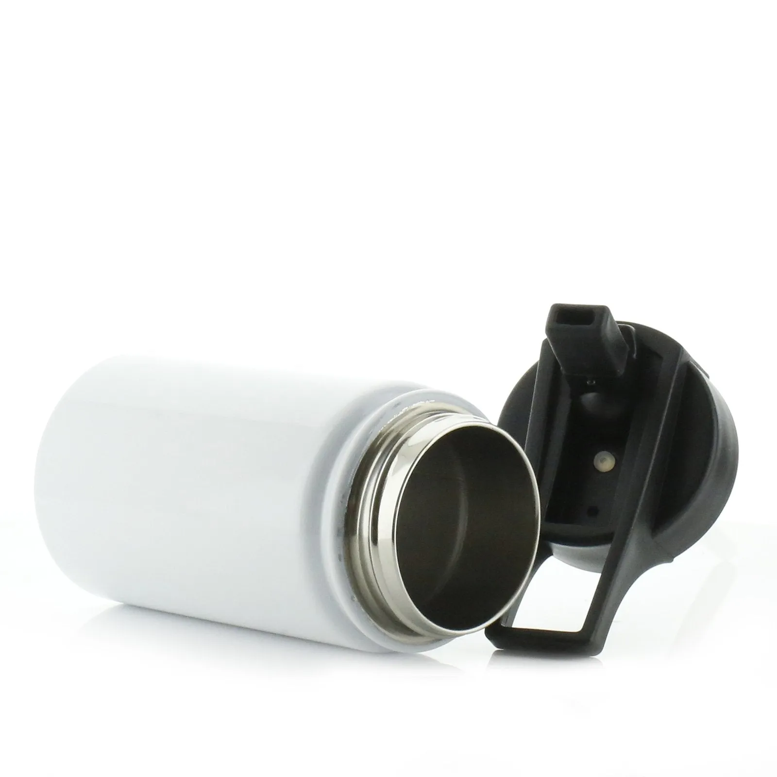 Personalised Badger Leaves and Name White Sports Flask