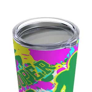 Personalized Neon Paint Splatter Football Player Sports 20 oz Tumbler