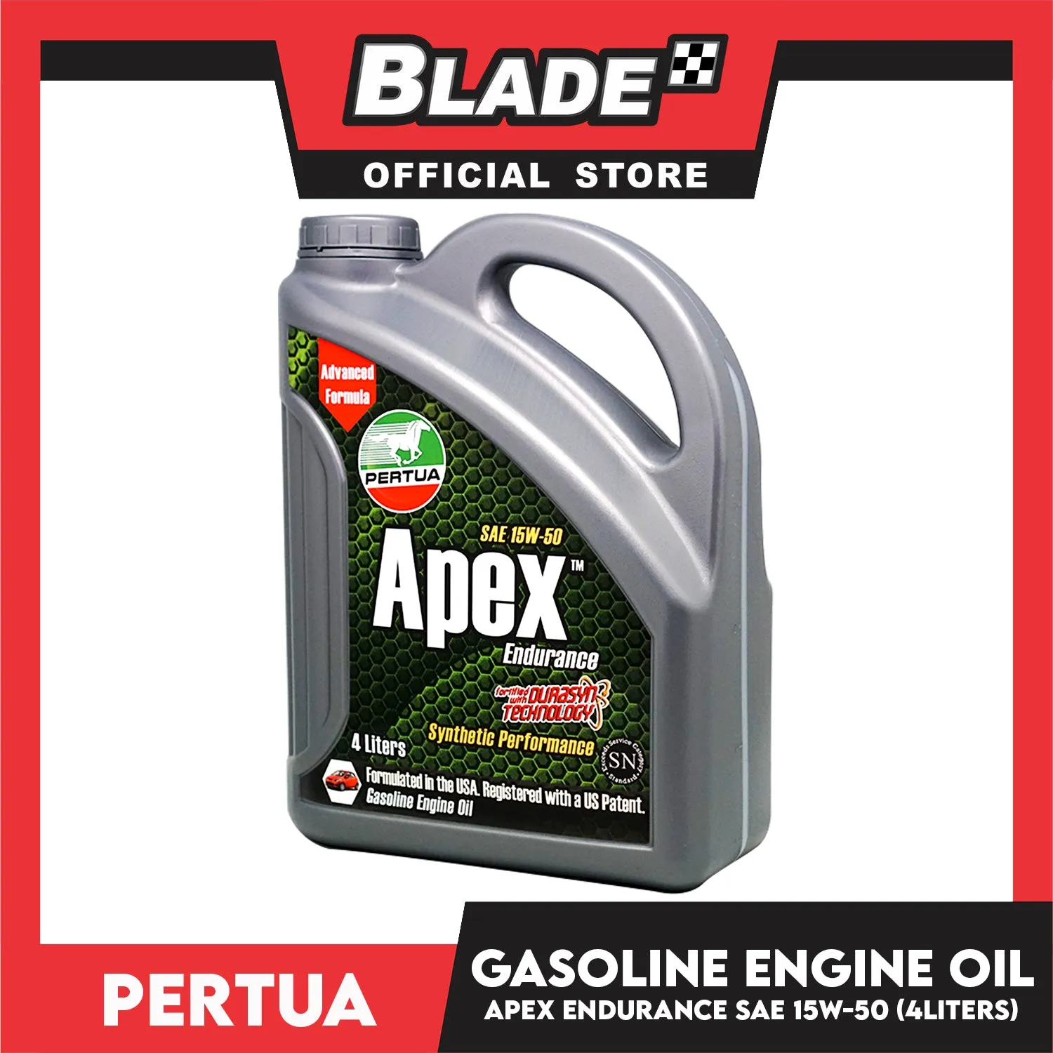 Pertua Apex Endurance Gasoline Engine Oil SAE 15W-50 4L  Synthetic Performance Fortified with Durasyn Technology