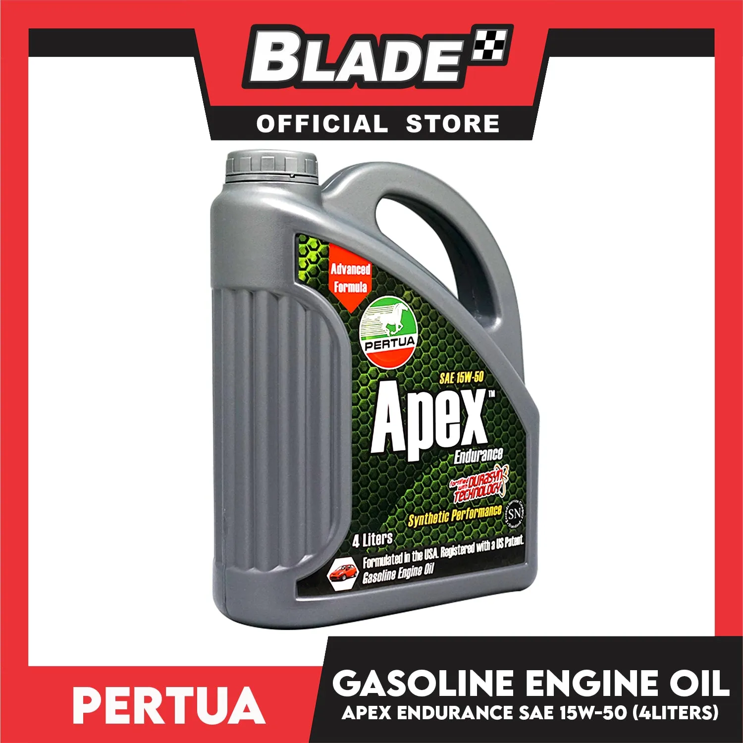 Pertua Apex Endurance Gasoline Engine Oil SAE 15W-50 4L  Synthetic Performance Fortified with Durasyn Technology