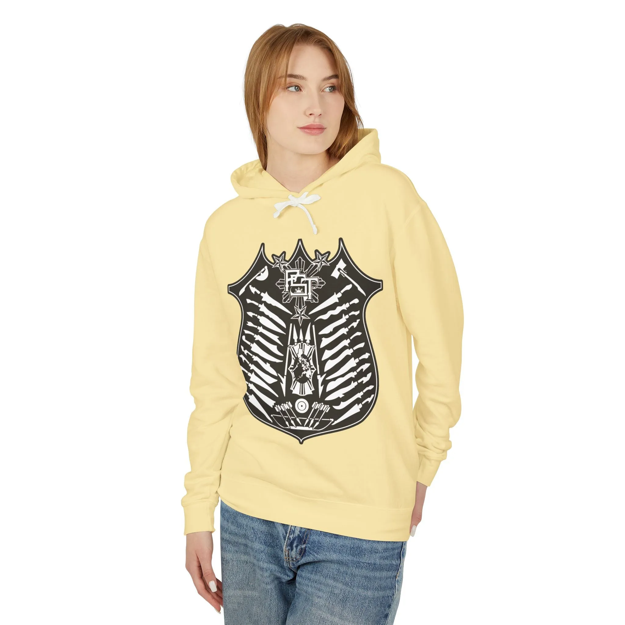Philippines Weapons of Moroland Pstgear Unisex Skeleton Shield Lightweight Hoodie - Edgy Graphic Sweatshirt for Casual Style
