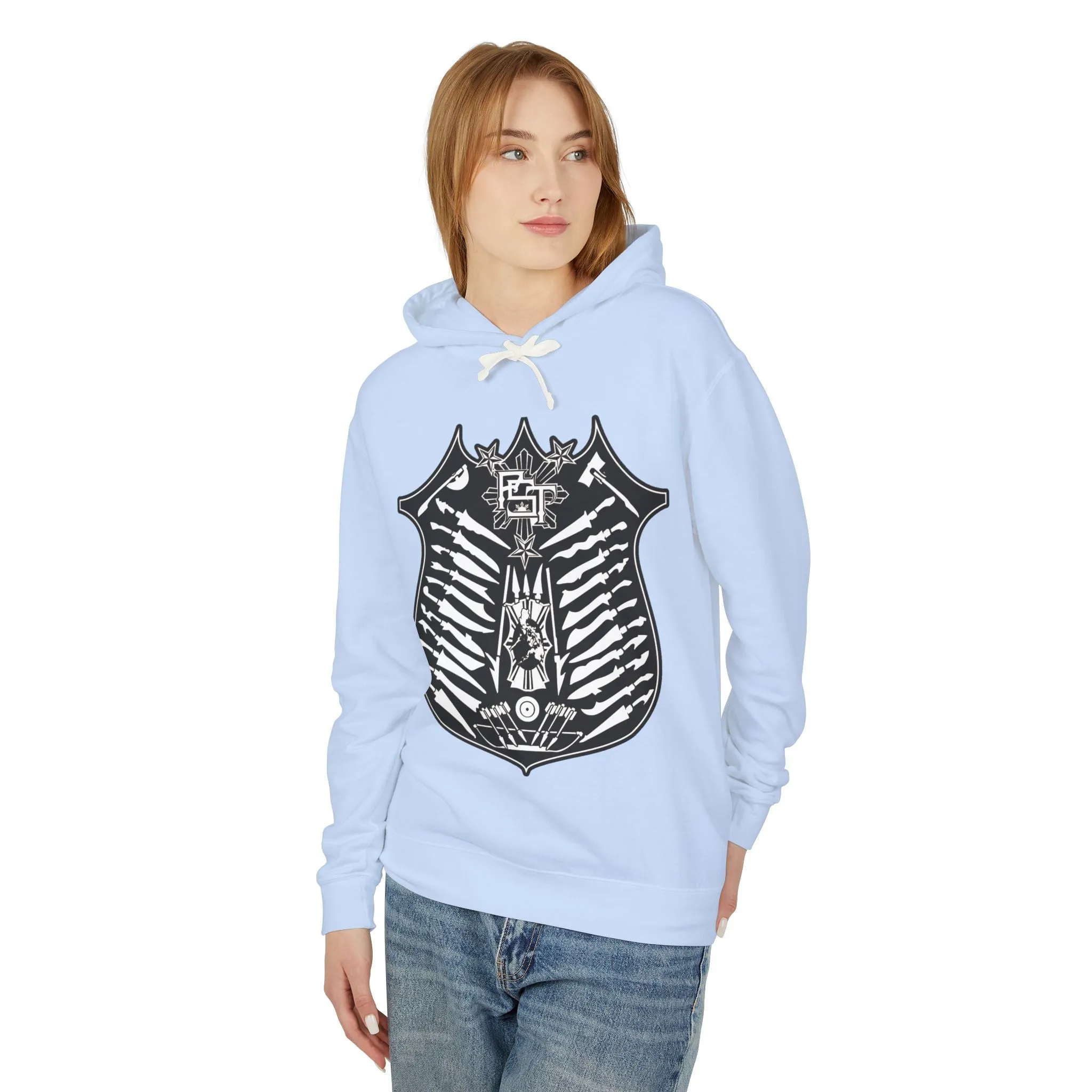 Philippines Weapons of Moroland Pstgear Unisex Skeleton Shield Lightweight Hoodie - Edgy Graphic Sweatshirt for Casual Style
