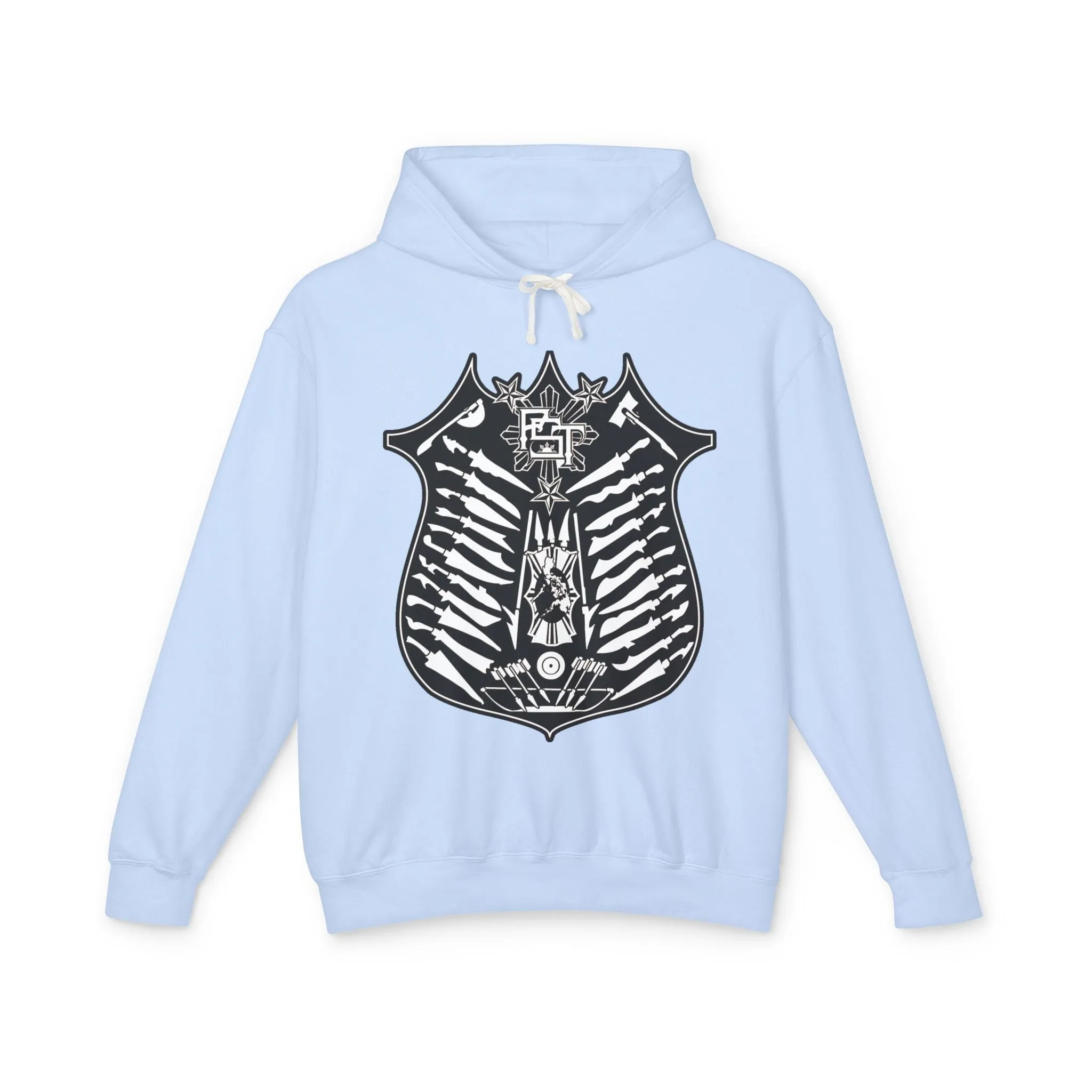 Philippines Weapons of Moroland Pstgear Unisex Skeleton Shield Lightweight Hoodie - Edgy Graphic Sweatshirt for Casual Style