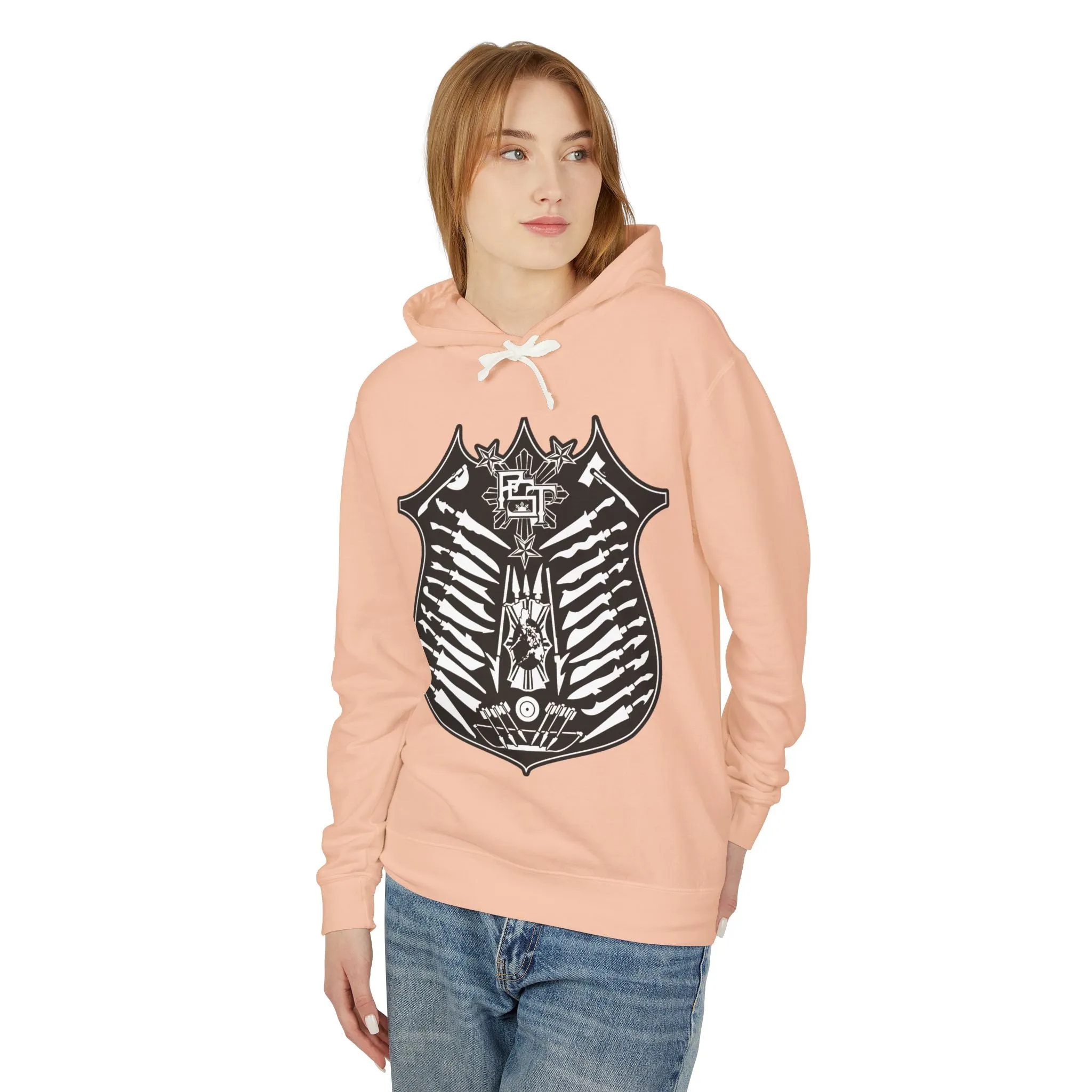 Philippines Weapons of Moroland Pstgear Unisex Skeleton Shield Lightweight Hoodie - Edgy Graphic Sweatshirt for Casual Style