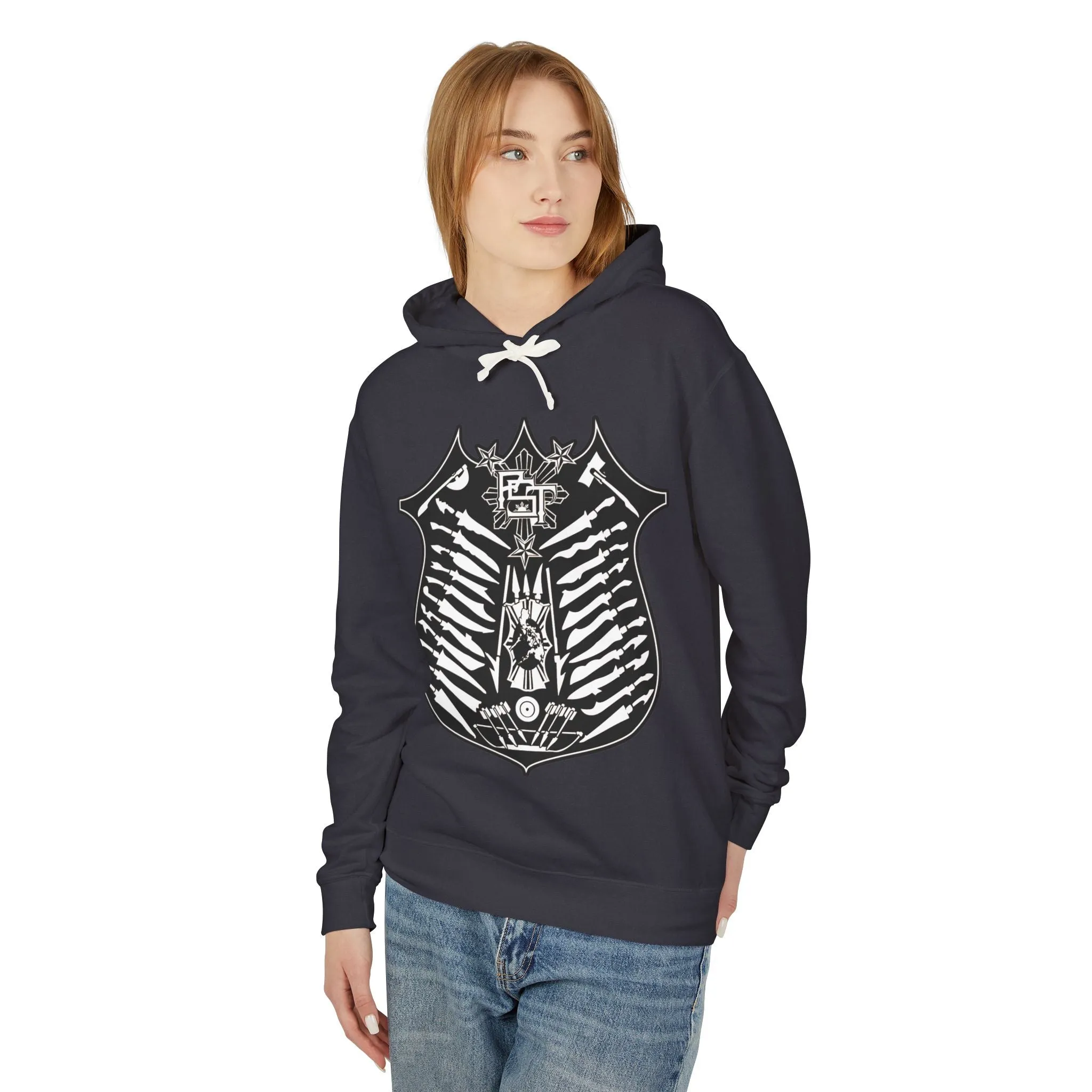 Philippines Weapons of Moroland Pstgear Unisex Skeleton Shield Lightweight Hoodie - Edgy Graphic Sweatshirt for Casual Style