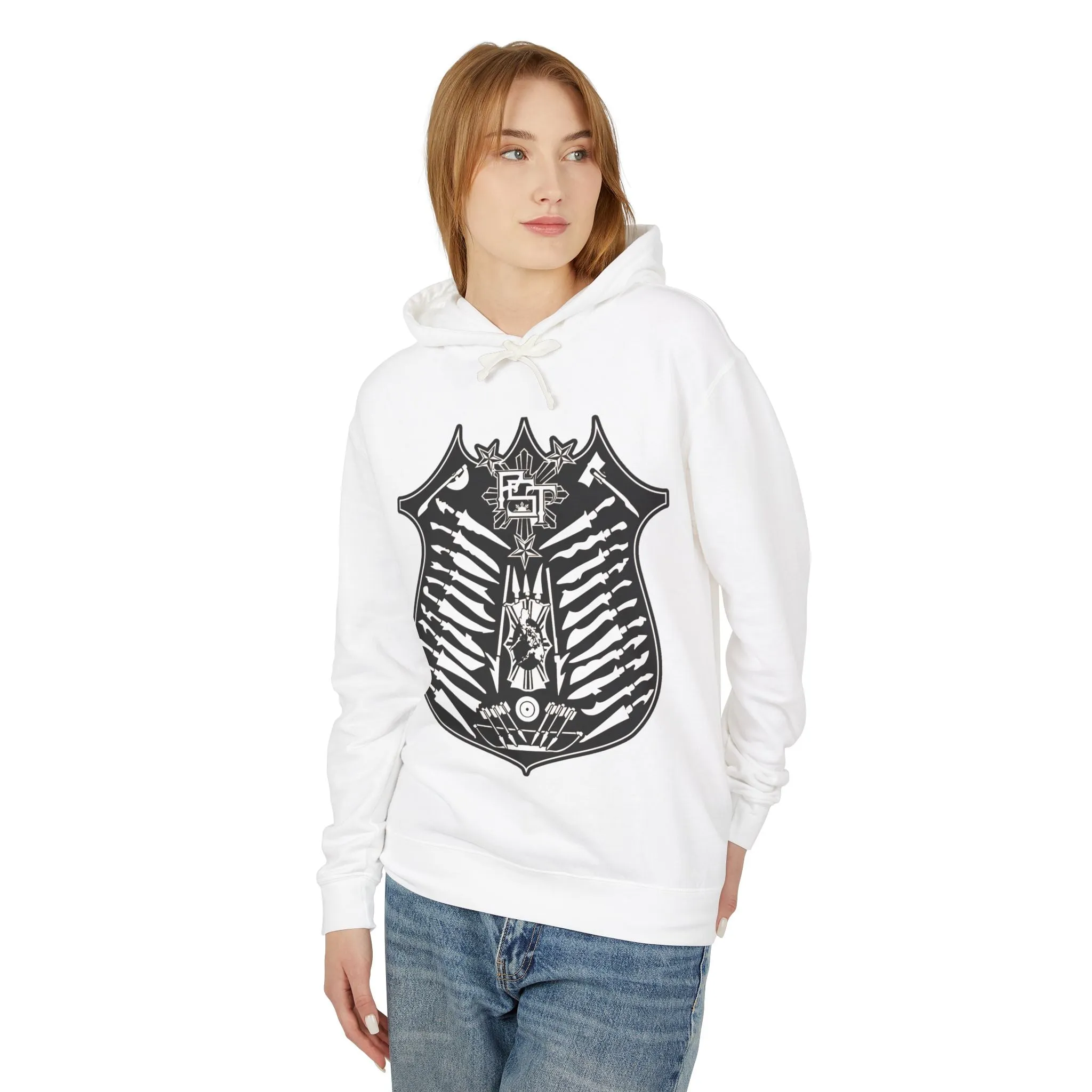 Philippines Weapons of Moroland Pstgear Unisex Skeleton Shield Lightweight Hoodie - Edgy Graphic Sweatshirt for Casual Style