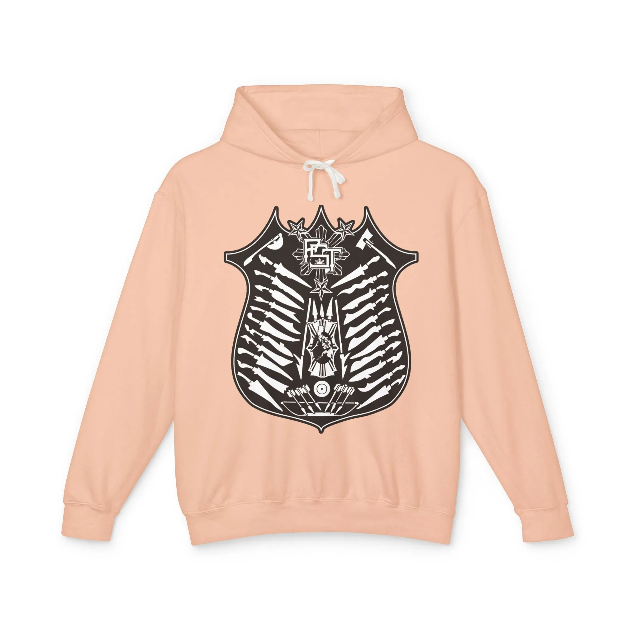 Philippines Weapons of Moroland Pstgear Unisex Skeleton Shield Lightweight Hoodie - Edgy Graphic Sweatshirt for Casual Style