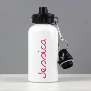 Pink name personalised Drinks bottle