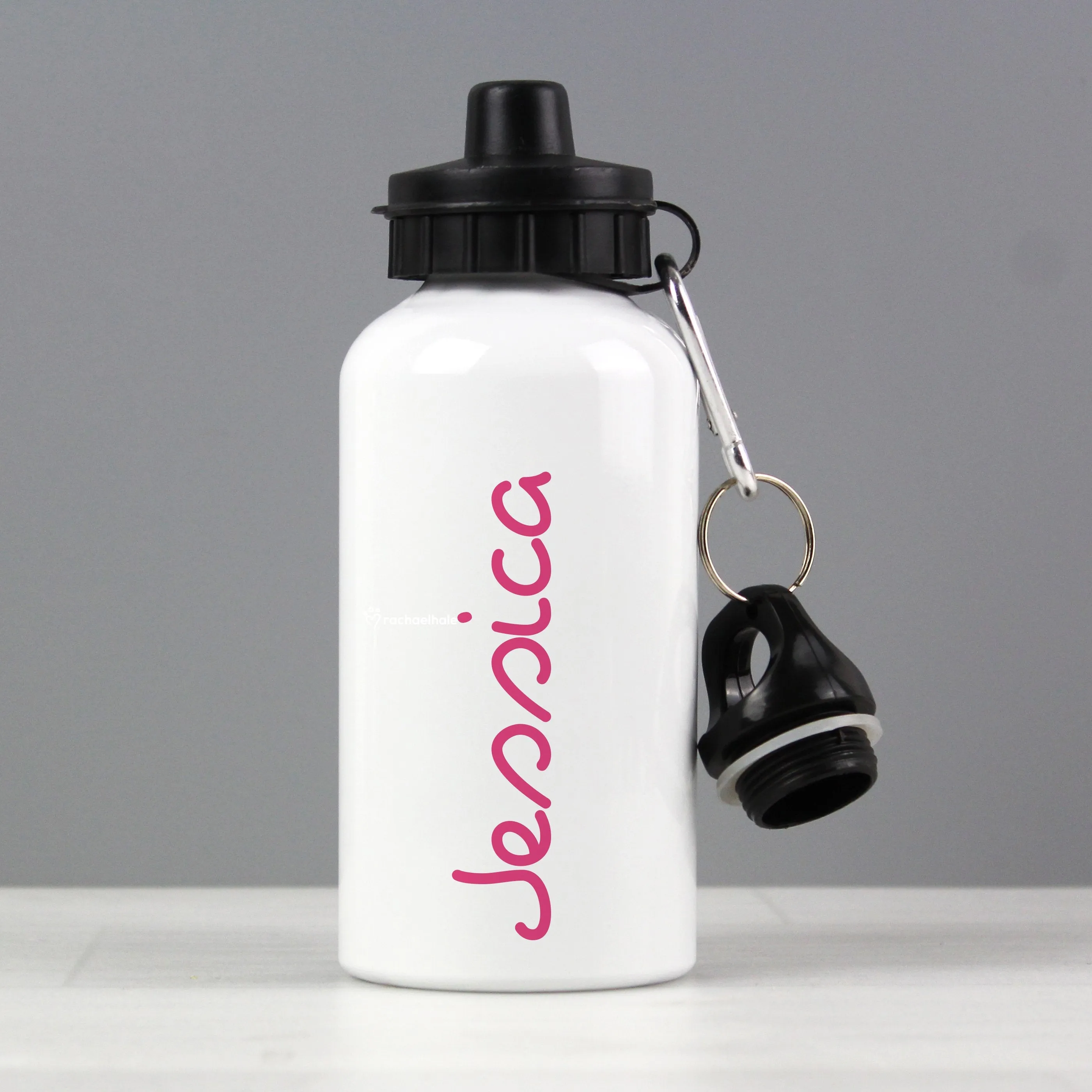 Pink name personalised Drinks bottle