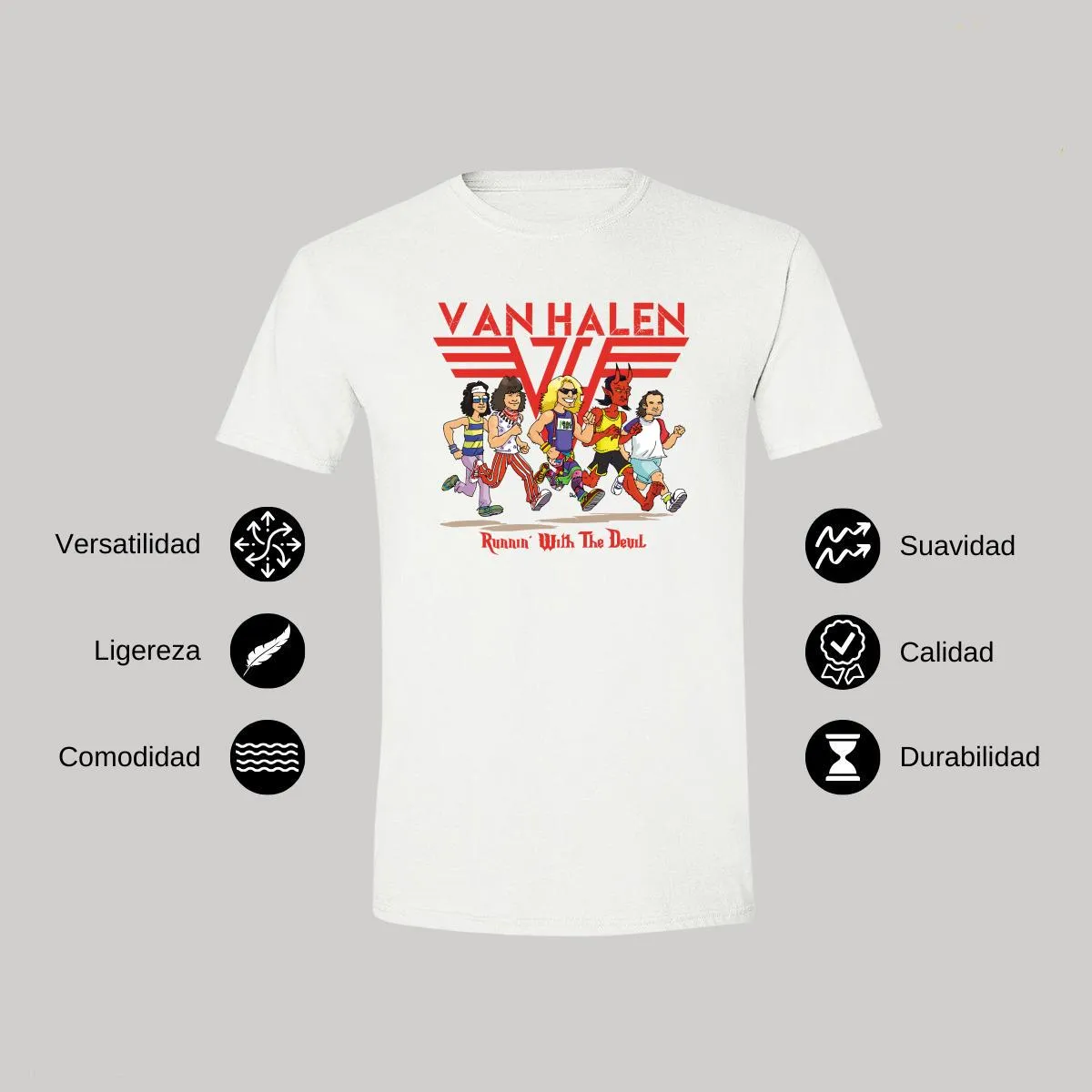 Playera Hombre Rock Van Halen Running with the devil 1005B