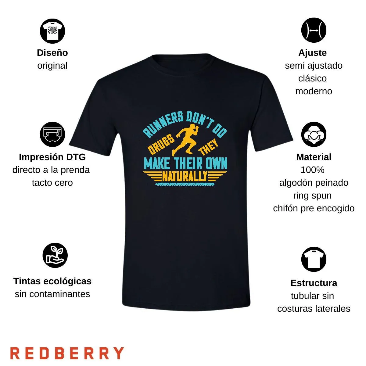 Playera Hombre Running Correr Maratón RN1027