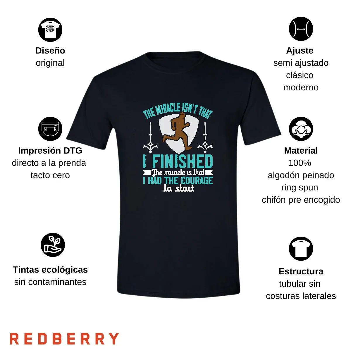 Playera Hombre Running Correr Maratón RN1038