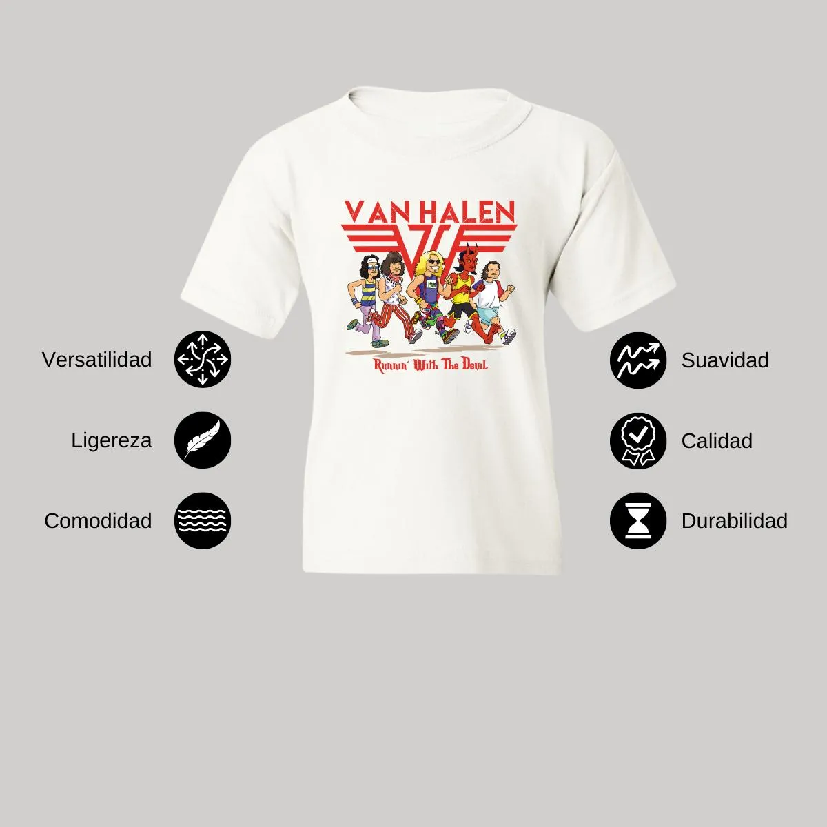 Playera Niño Niña Rock Van Halen Running with the devil 1005