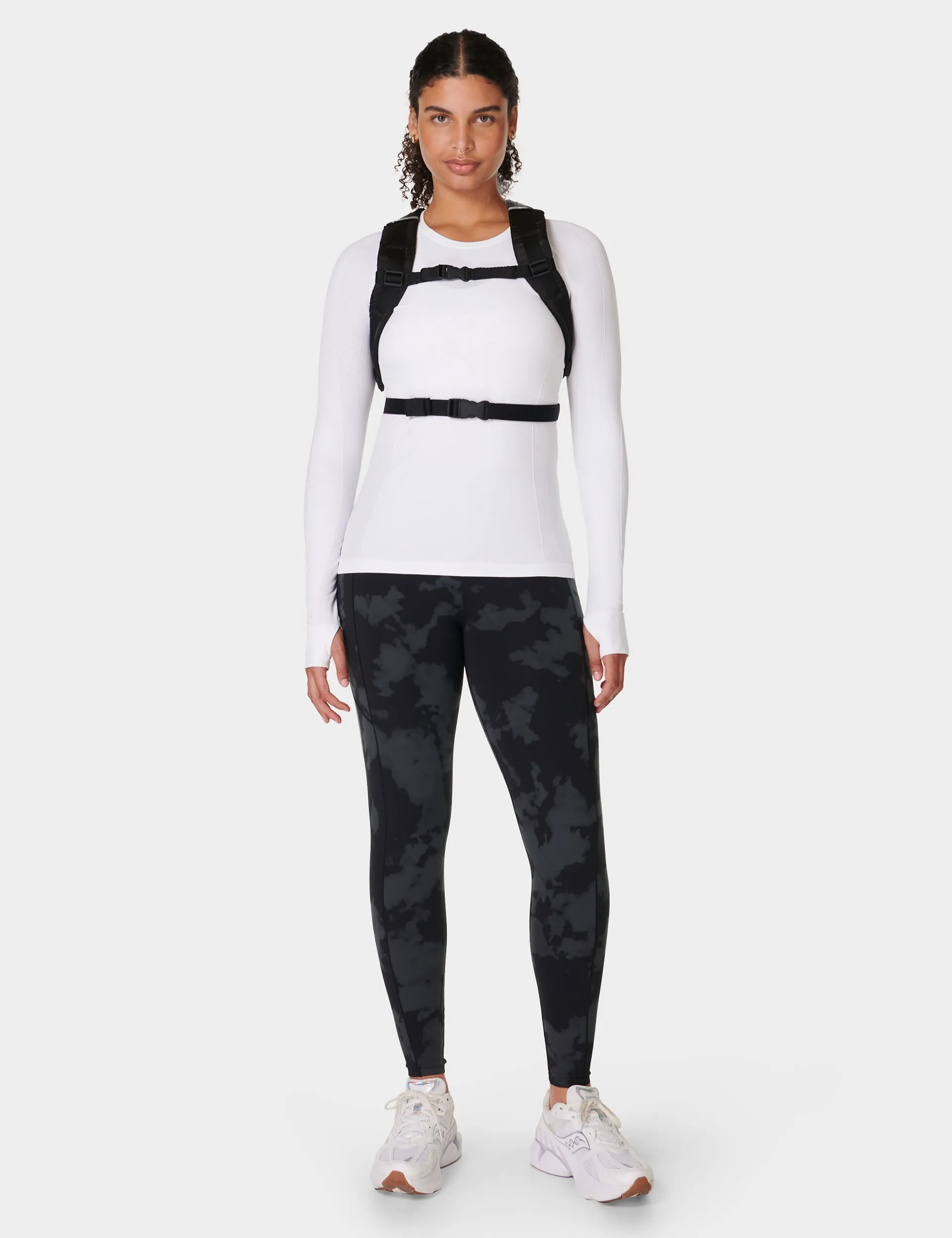 Power UltraSculpt High Waisted Gym Leggings - Black Fade Print