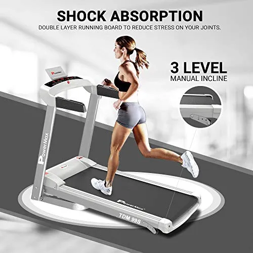 PowerMax Fitness TDM-99S 1.5HP (3HP Peak) Motorized Treadmill with Free Installation Assistance, Home Use & Automatic Programs