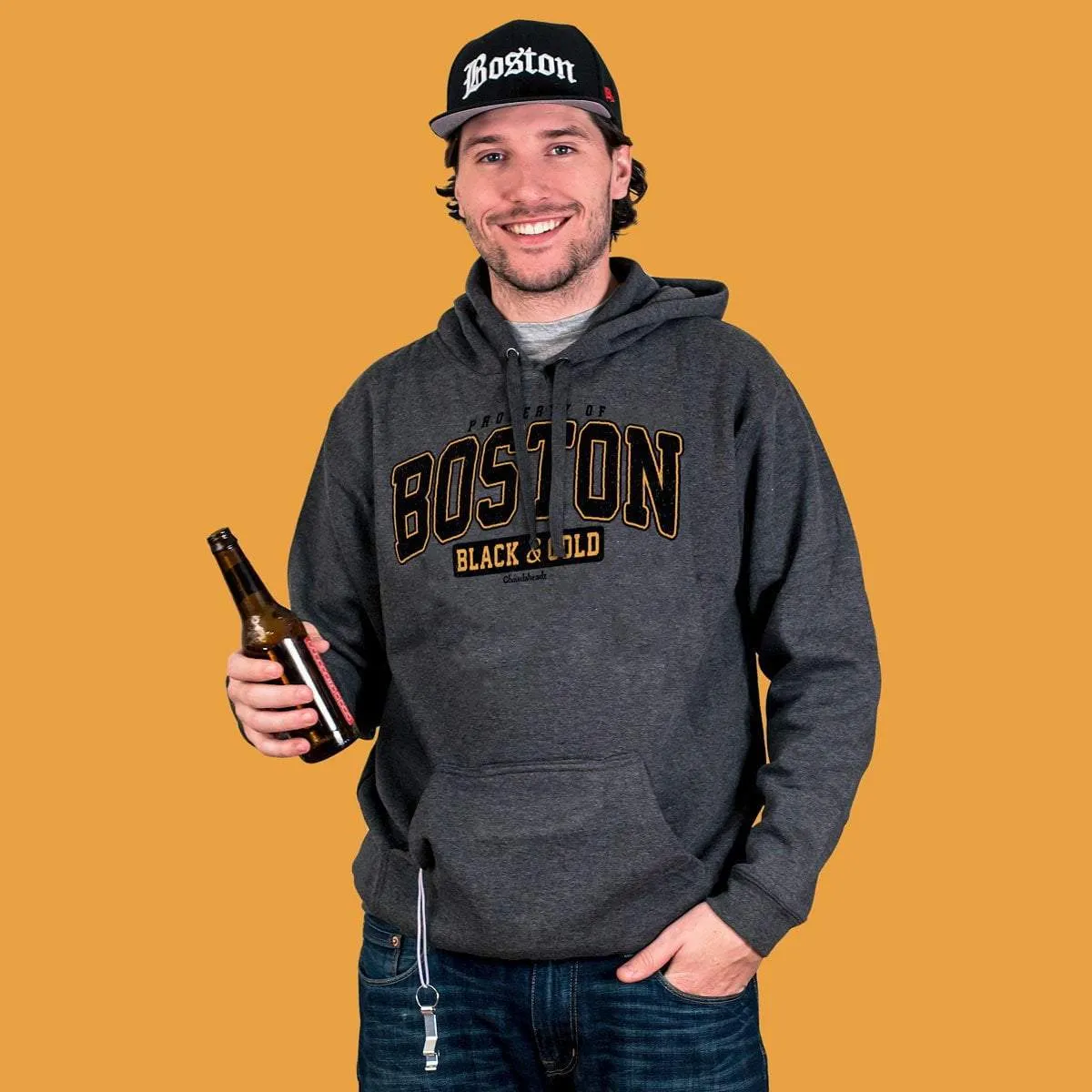 Property of Boston Black & Gold Tailgater Hoodie