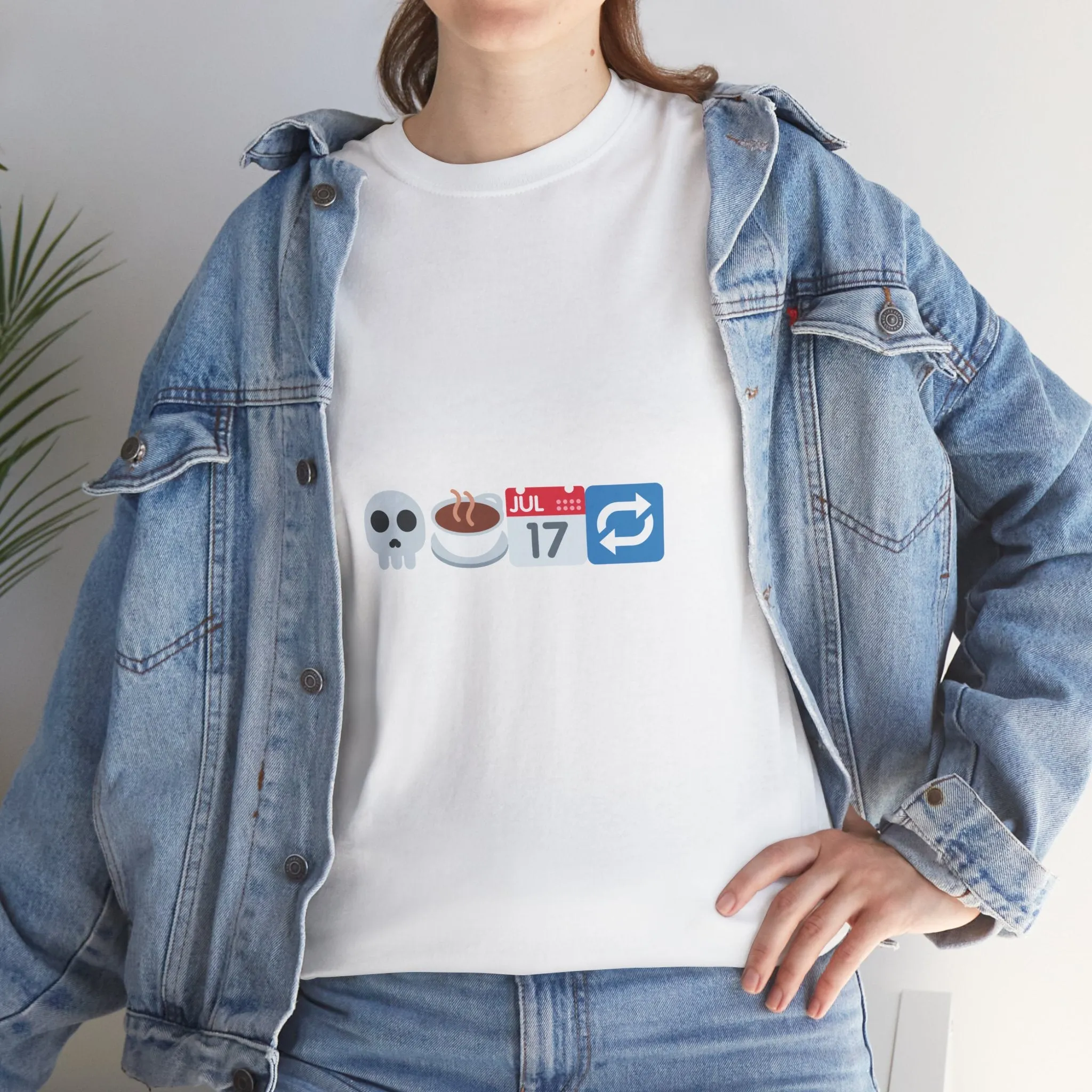 "Dead Inside But Caffeinated" Unisex Heavy Cotton Tee