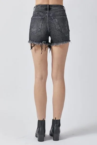 RISEN Raw Hem Denim Shorts with Pockets ONLINE EXCLUSIVE