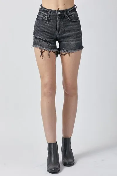 RISEN Raw Hem Denim Shorts with Pockets ONLINE EXCLUSIVE