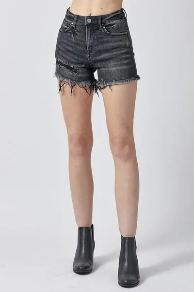 RISEN Raw Hem Denim Shorts with Pockets ONLINE EXCLUSIVE