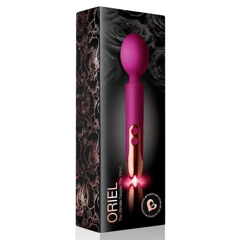 Rocks off Silicone Purple Rechargeable Wand Vibrator with 10-functions